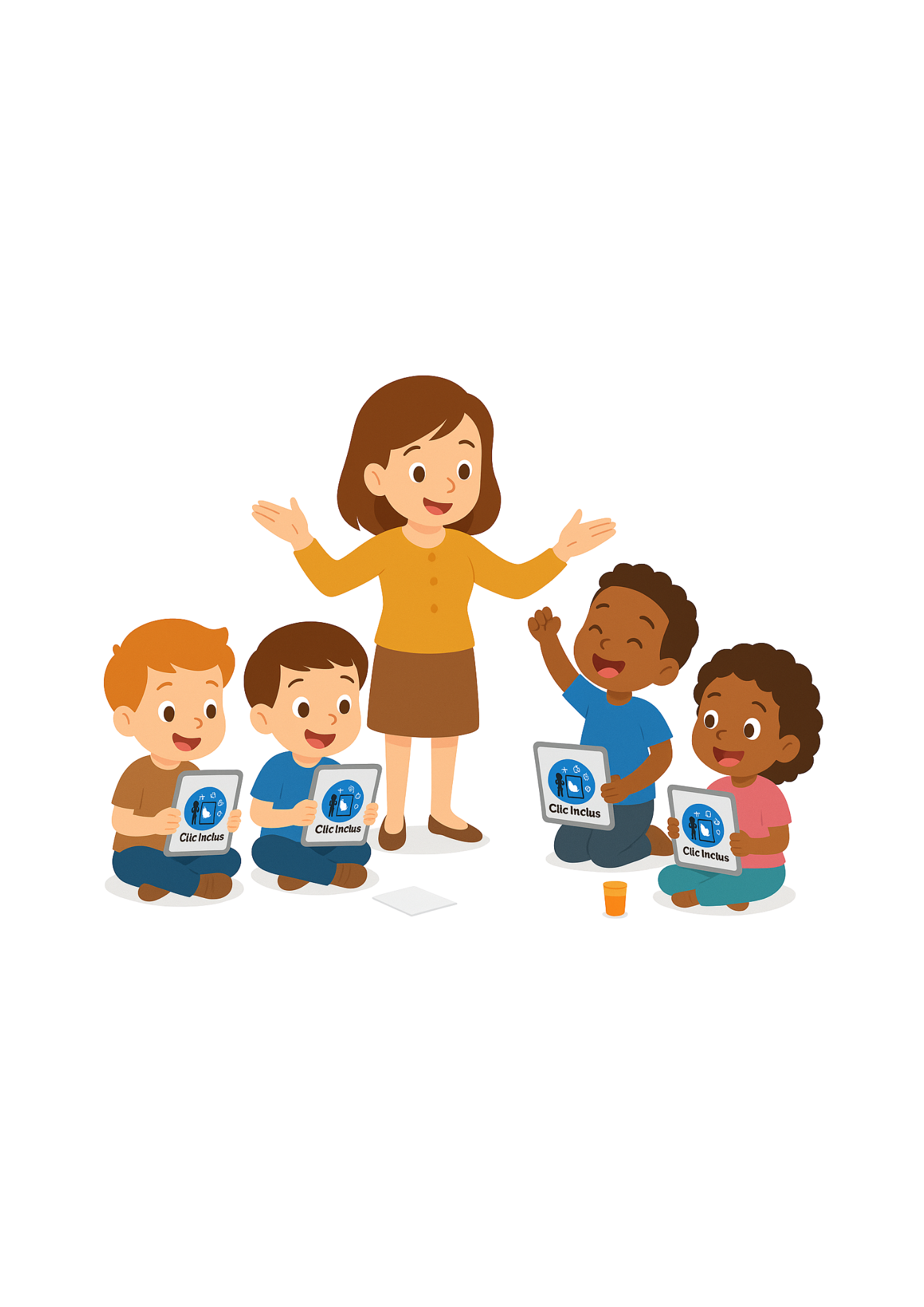 élèves utilisant l'application Clic'Inclus